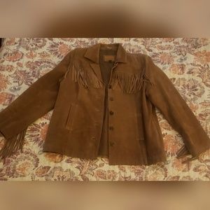 ESPRIT Vintage Fringe Coat SUEDE
